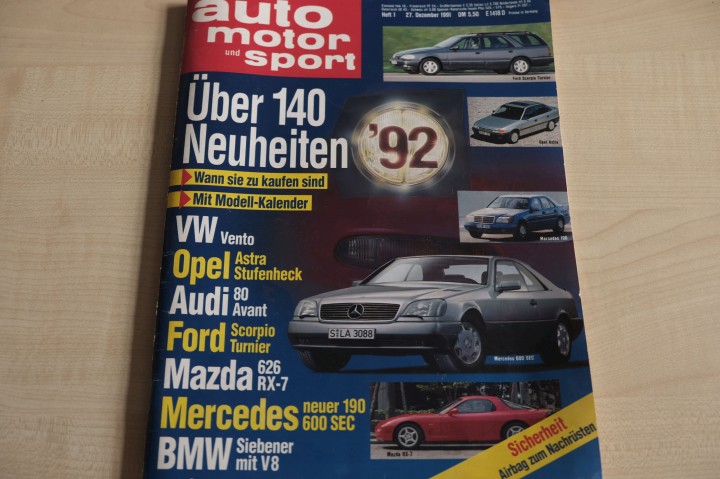 Deckblatt Auto Motor und Sport (01/1991)